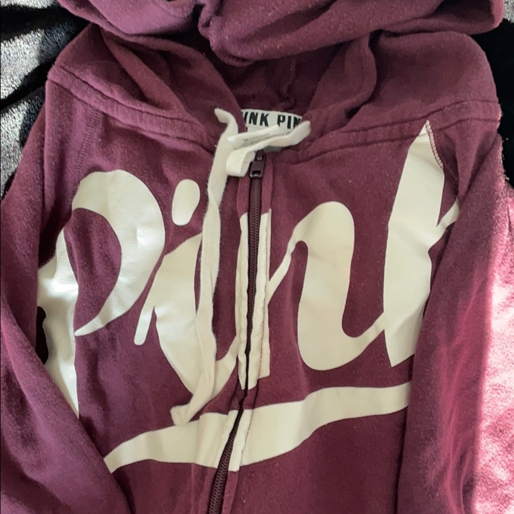 PINK maroon hoodie/ jacket